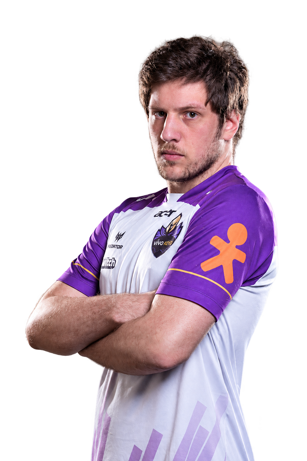 Klaus na época de jogador profissional de League of Legends, com a camisa da Vivo Keyd